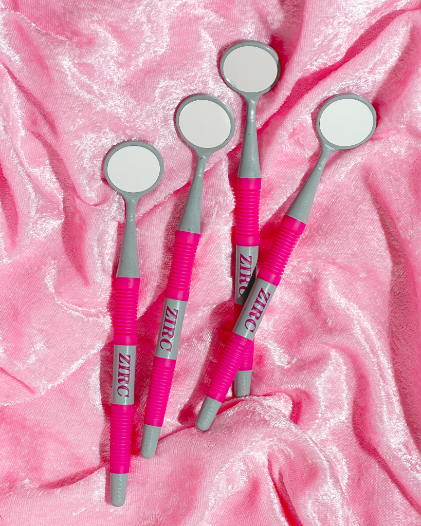 5 Crystal HD® Mouth Mirror Soft Grip Hot Pink - 4 Pack | Dental