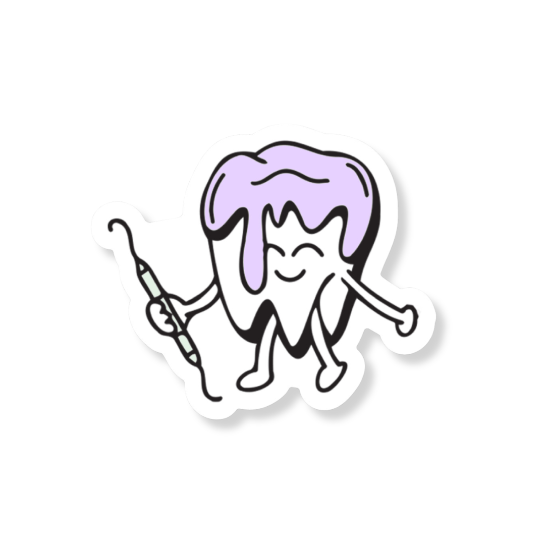 Cartoon Logo Sticker Dental Hygiene Nation