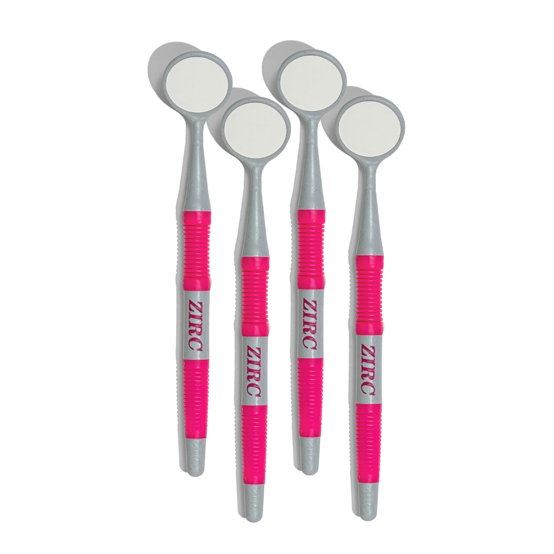 5 Crystal HD® Mouth Mirror Soft Grip Hot Pink - 4 Pack | Dental